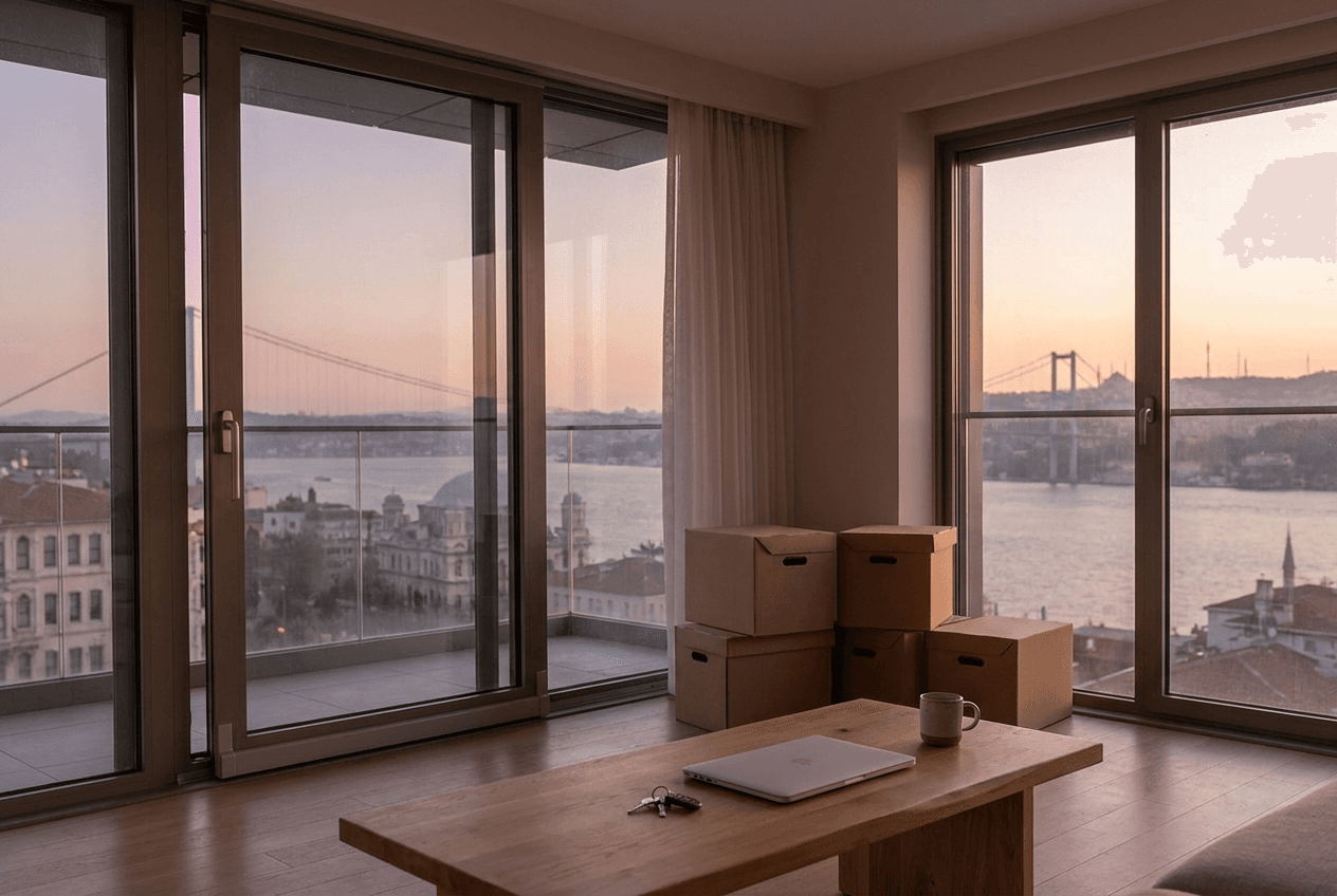 Apartment with Bosphorus view after moving in